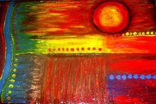 AFRICAN SUNSET 1, original art by Mari Mackie, Blocked, Polystyrene, 665mm X 465mm, R200.00